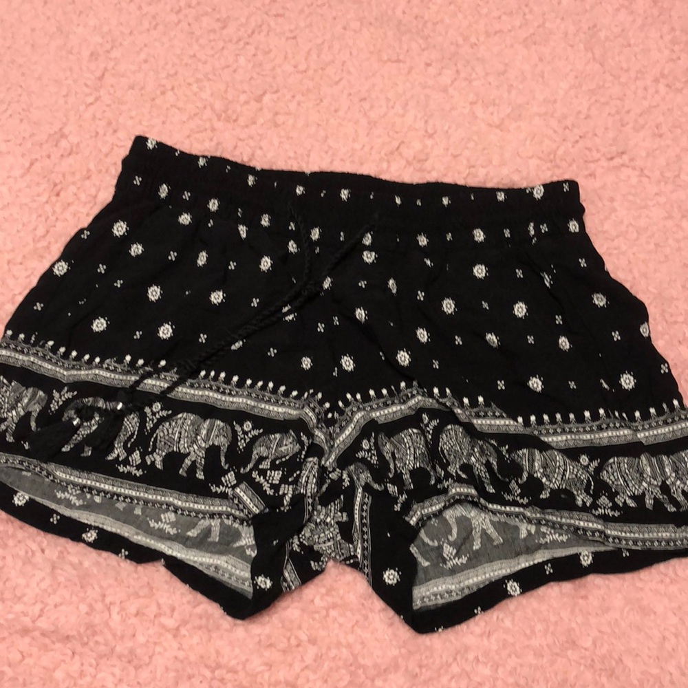black shorts